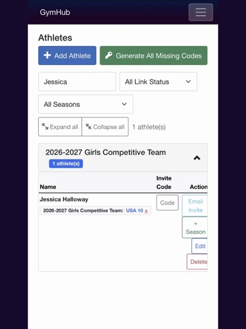 GymHub Team Manager iPad screenshot