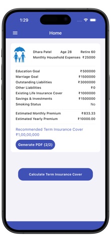 Term Insurance Calculator Screenshot 1 of 9