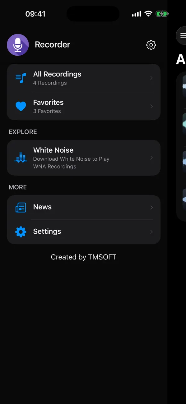 Screenshot #3 pour White Noise Recorder