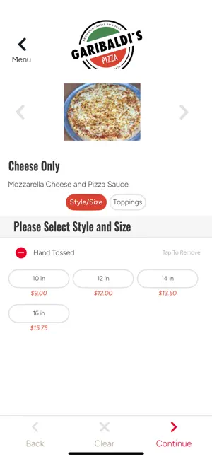 Garibaldi’s Pizza screenshot 4