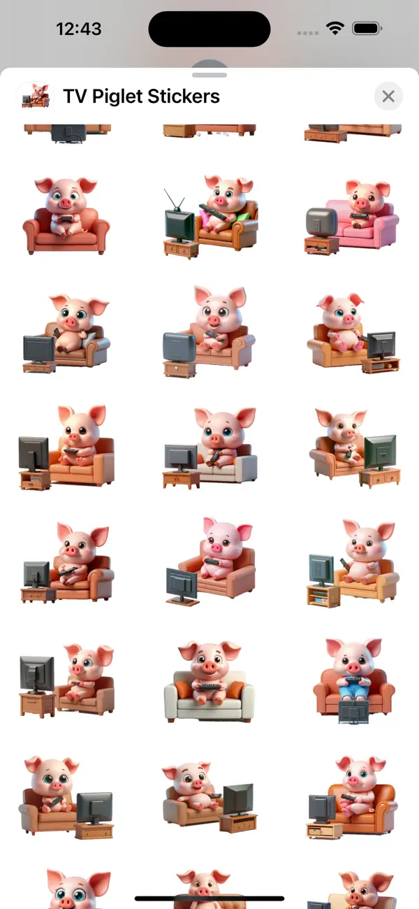 Screenshot #2 pour TV Piglet Stickers