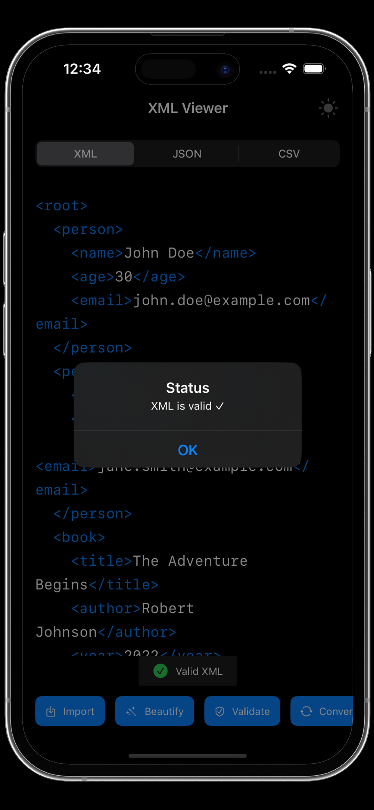 XML Viewer: Editor & Formatter