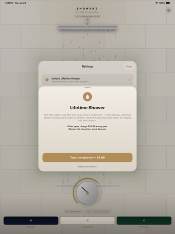 Showerz - ASMR Sleep Sounds iPad screenshot