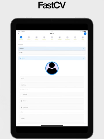 FastCV - Resume Maker iPad screenshot