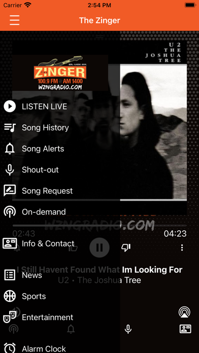 The Zinger 100.9 iPhone screenshot 2 - Entertainment app