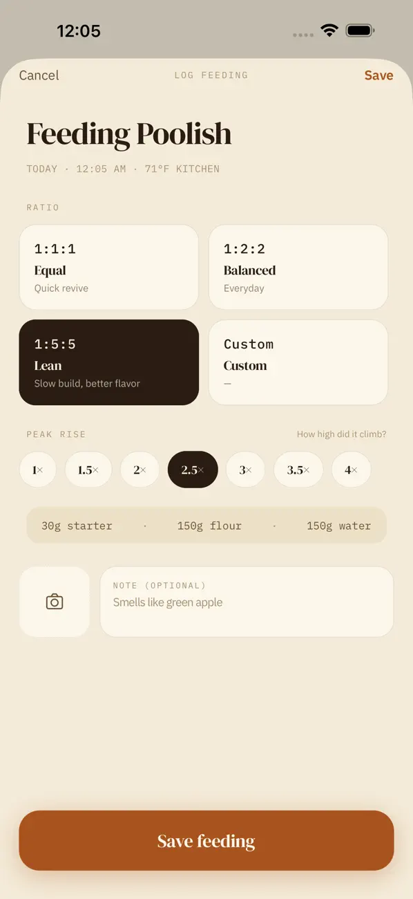 Screenshot #3 pour Poolish - Sourdough Tracker