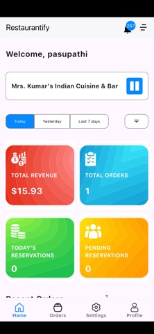 eMenu for Restaurants iPhone screenshot