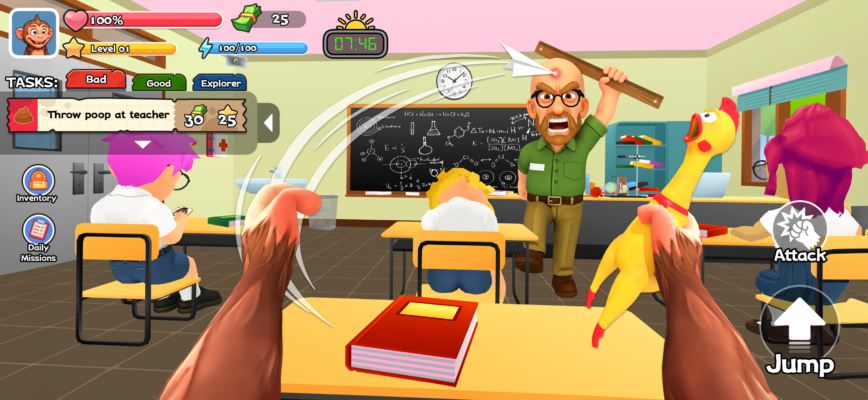 Monkey Student: School Prank