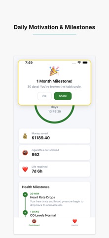Smoke Free: Quit Tracker Screenshot 4 of 5