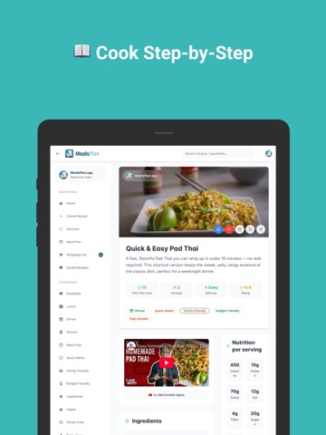 MealsPlan: Weekly Meal Planner iPad screenshot