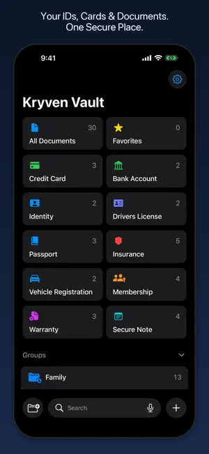 Kryven Vault - ID & Doc Wallet screenshot 1