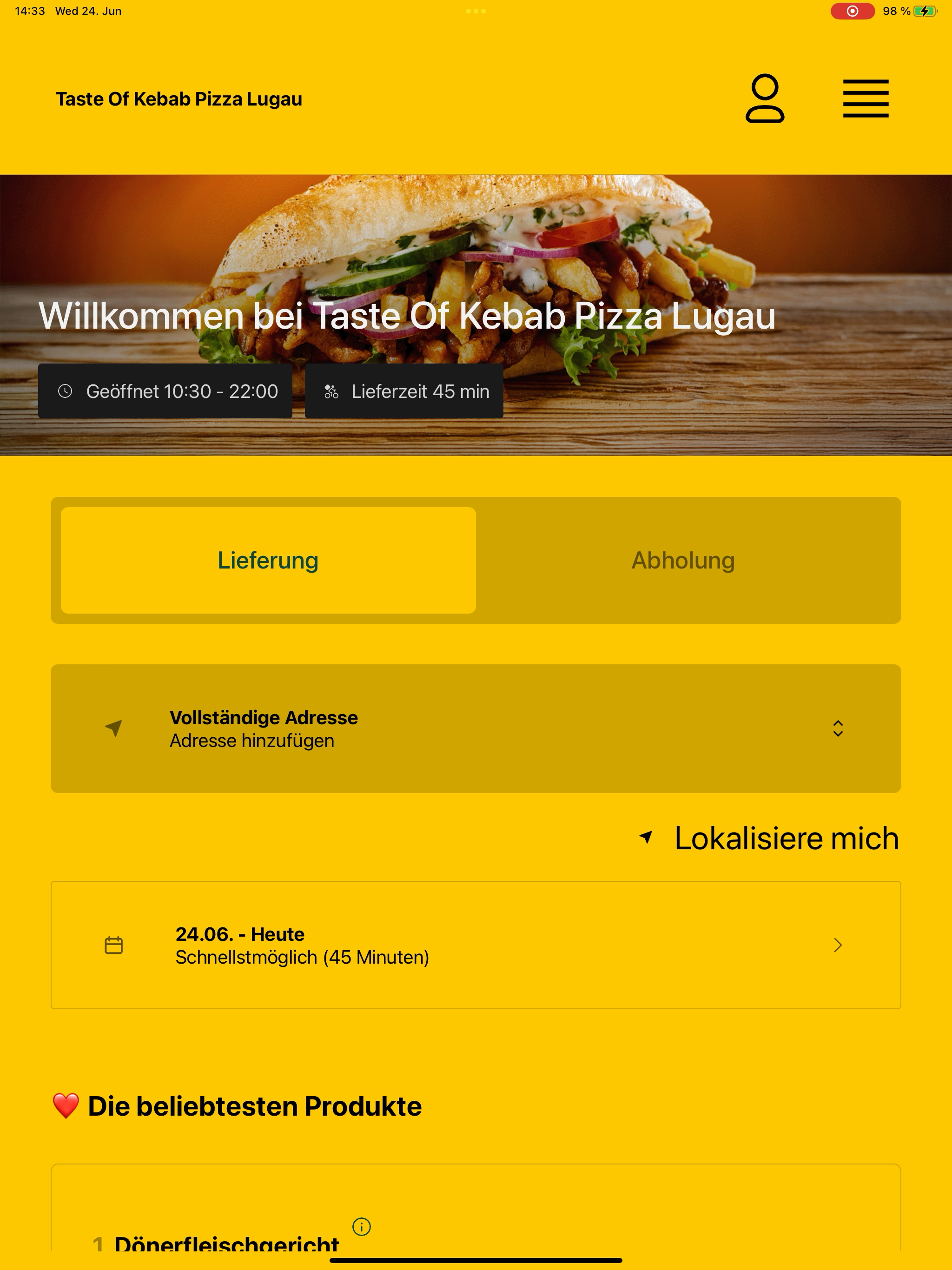 Taste Of Kebab Pizza Lugau