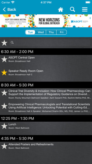 ASCPT Meetings Screenshot