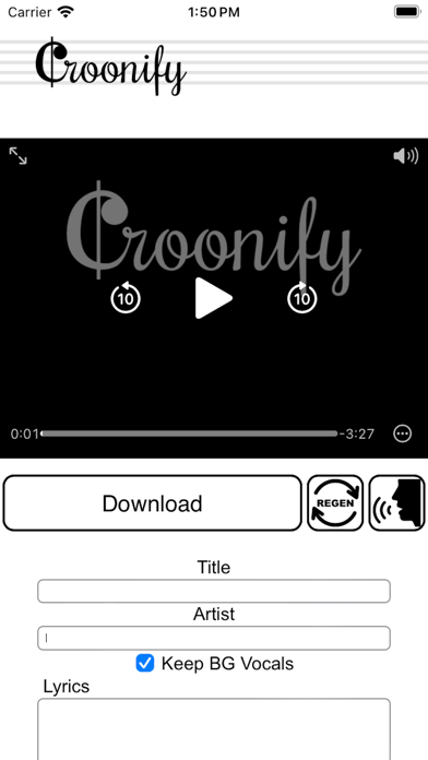 Croonify iPhone screenshot 1 - Music app