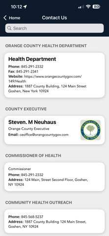Orange County NY Health iPhone screenshot