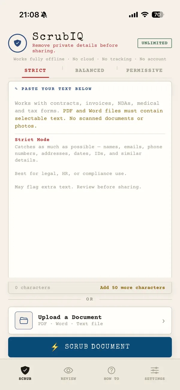 Screenshot #2 pour ScrubIQ: Protect Data for AI