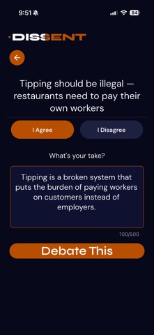 Dissent: AI Debate screenshot
