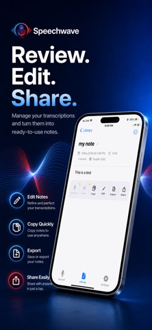 SpeechWave: Voice to Text iPhone screenshot