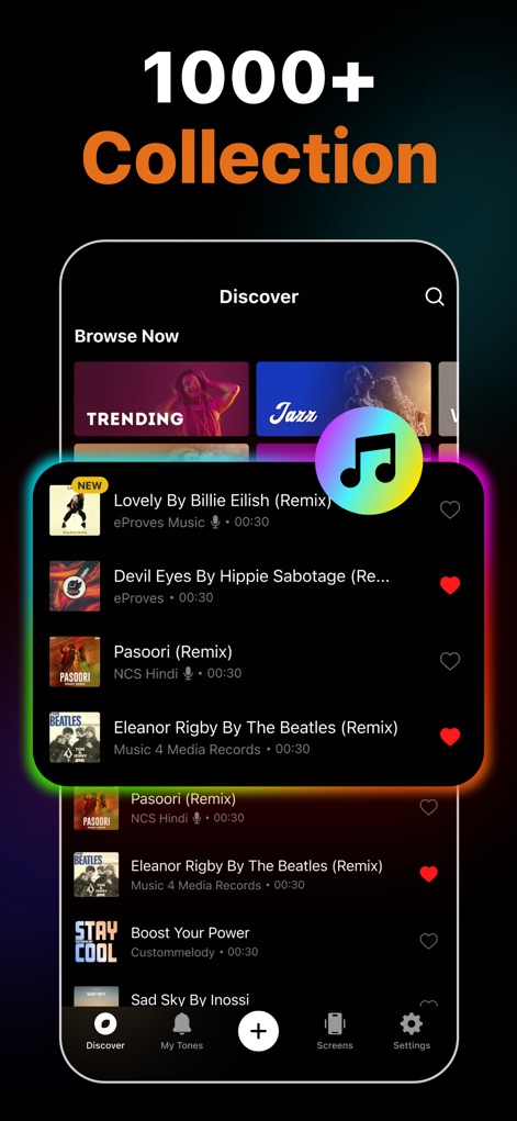 Ringtone Maker Garage - Explore the app's extensive sound library, featuring trending tracks and a wide range of genres, with an easy-to-use favorite system for curation.