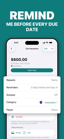 DueBy Budget Planner & Bills screenshot 2