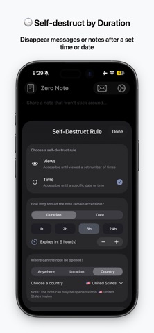 Zero Note: Self-destruct notes screenshot