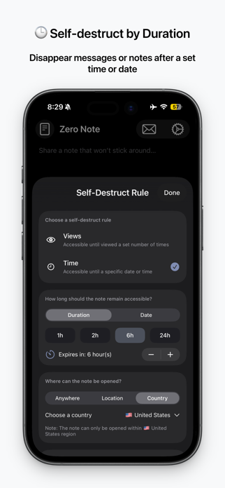 Zero Note: Self-destruct notes Screenshot 4 of 8