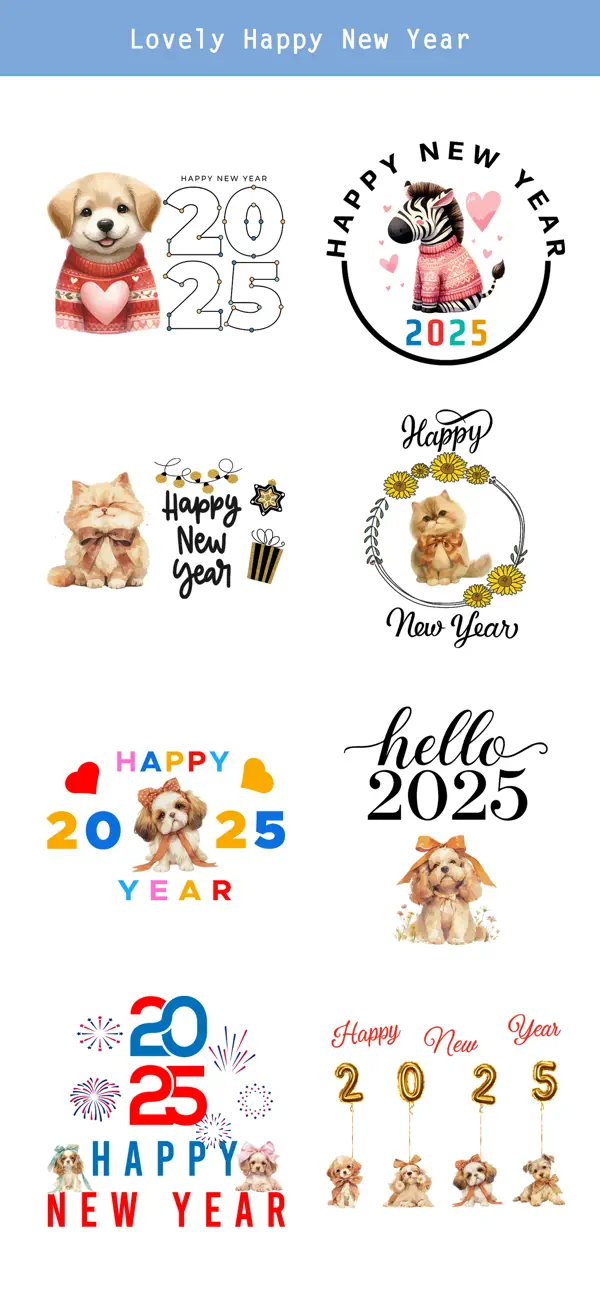 Screenshot #3 pour Happy New Year Stickers Set