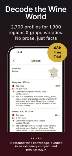 Captura de pantalla de Guía: Perfiles De Vino Y Cepas en iPhone 1