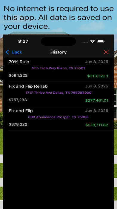 House Flip Analysis Screenshot