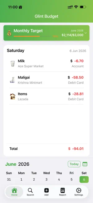 GlintBudget screenshot 2