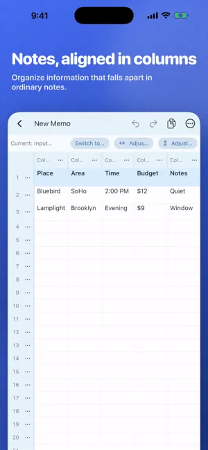 Columemo: Column Notes screenshot 1