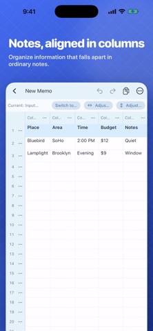 Columemo: Column Notes Screenshot 1 of 4