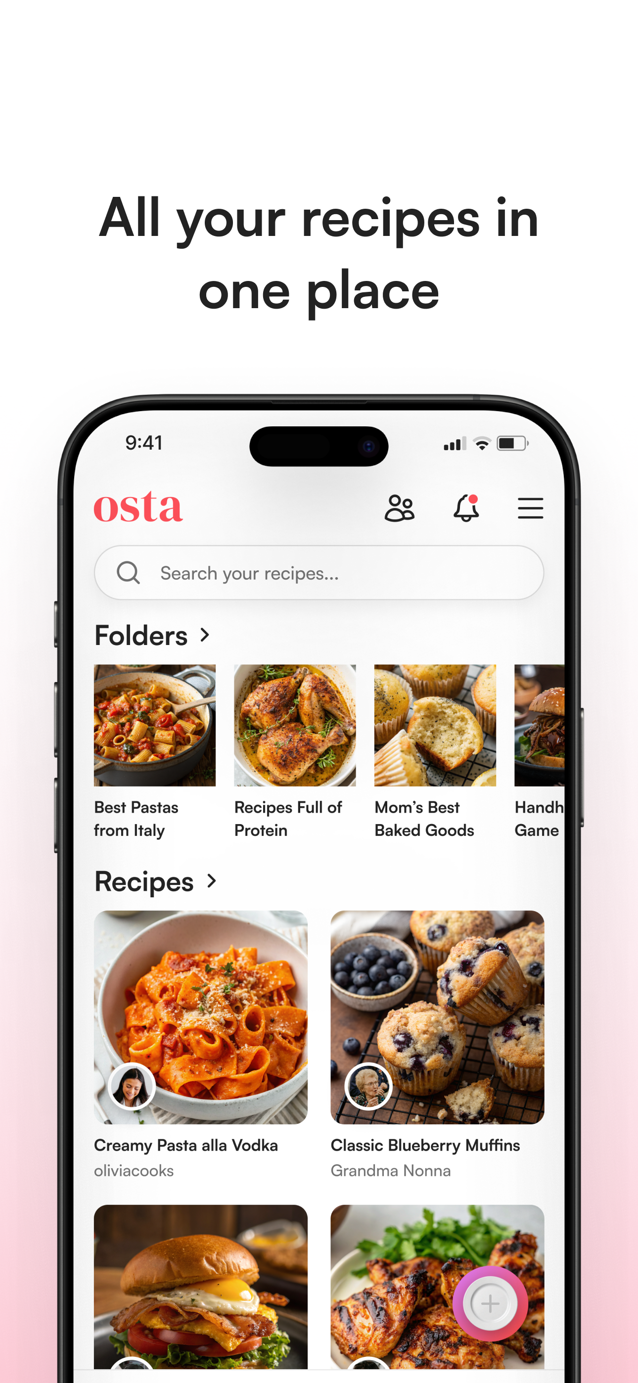 Osta: Save & Share Recipes