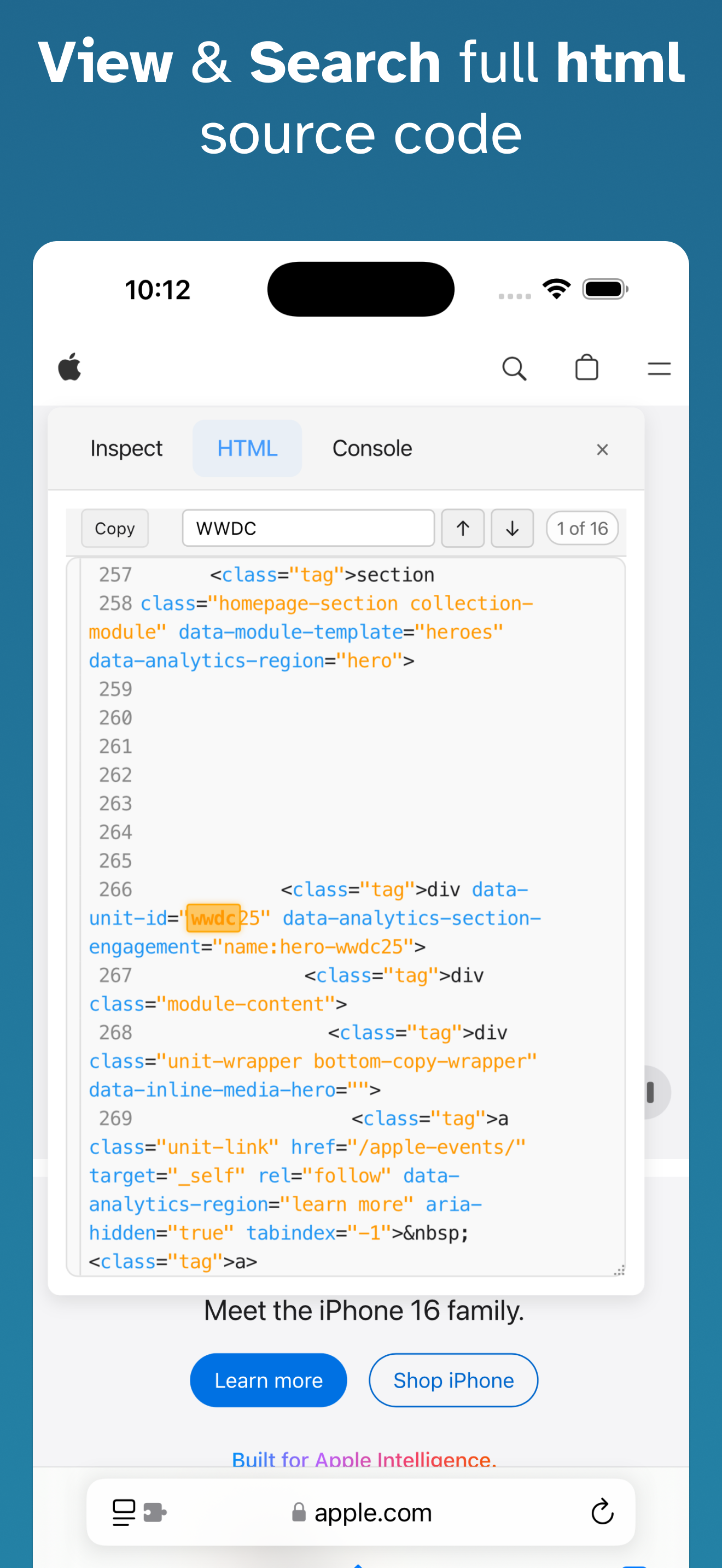 Web Inspector for Safari