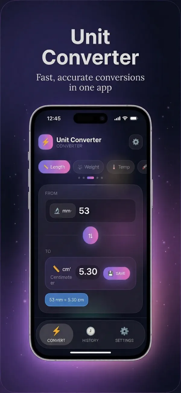 Screenshot #1 pour Unit Converter - Measurements