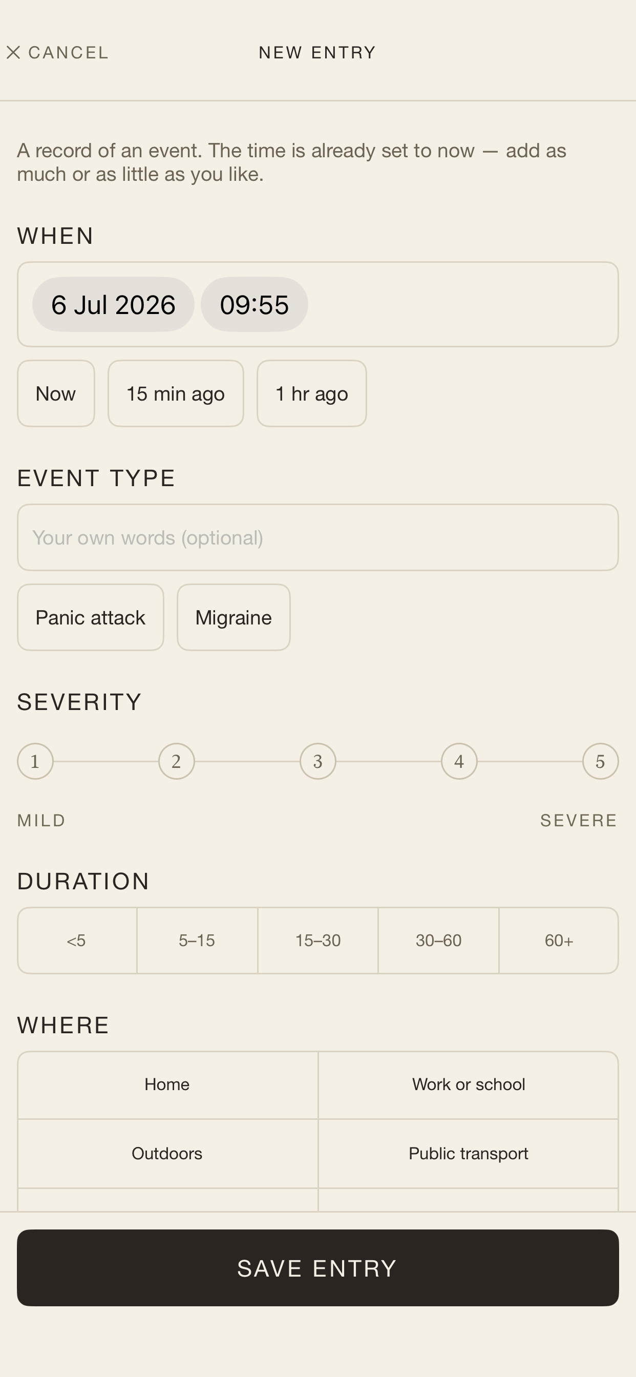 Notch: Symptom & Wellbeing Log screenshot 3