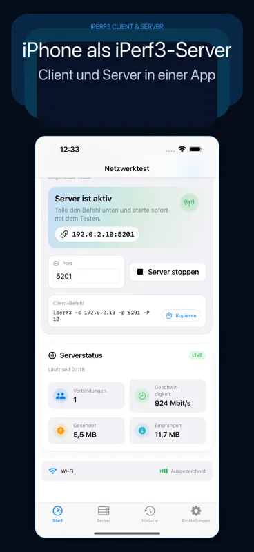 iPerf3 Client und Server screenshot 2 of 8