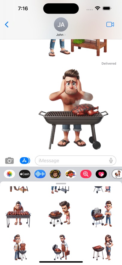 Burnt Barbecue Stickers