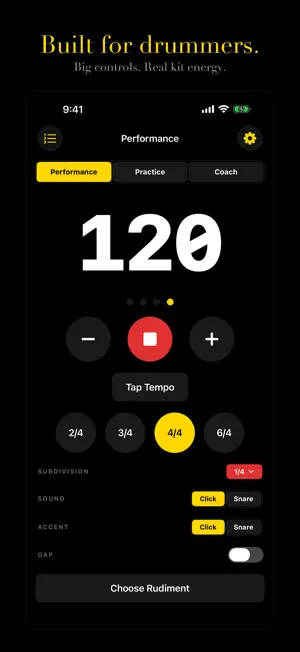 Drummie: Drum Metronome & BPM screenshot 1