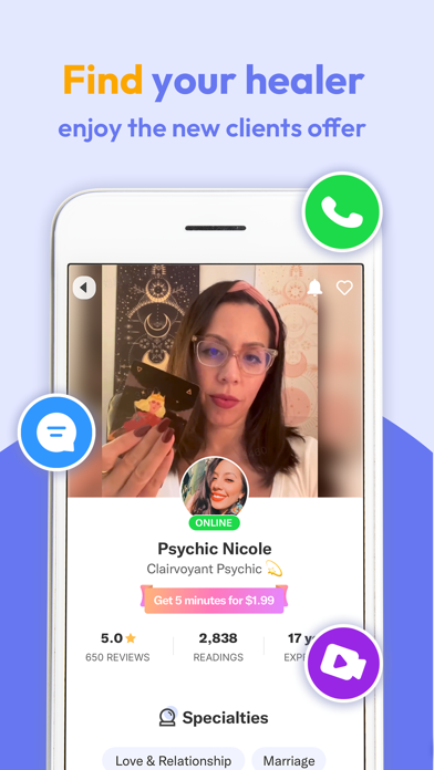 Healer: Live Psychic Readings Screenshot
