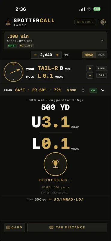 SpotterCall: Voice Ballistics screenshot 4 of 7