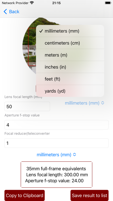 CropFactorPro: Lens Calculator Screenshot
