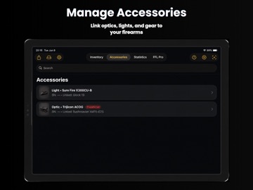 Armory Inventory iPad screenshot