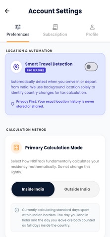 NRI Track - Tax Residency screenshot