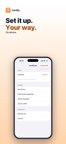 Certify: Certificate Maker iPhone screenshot
