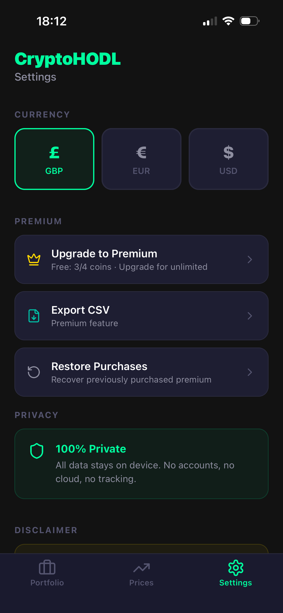 CryptoHODL screenshot 5