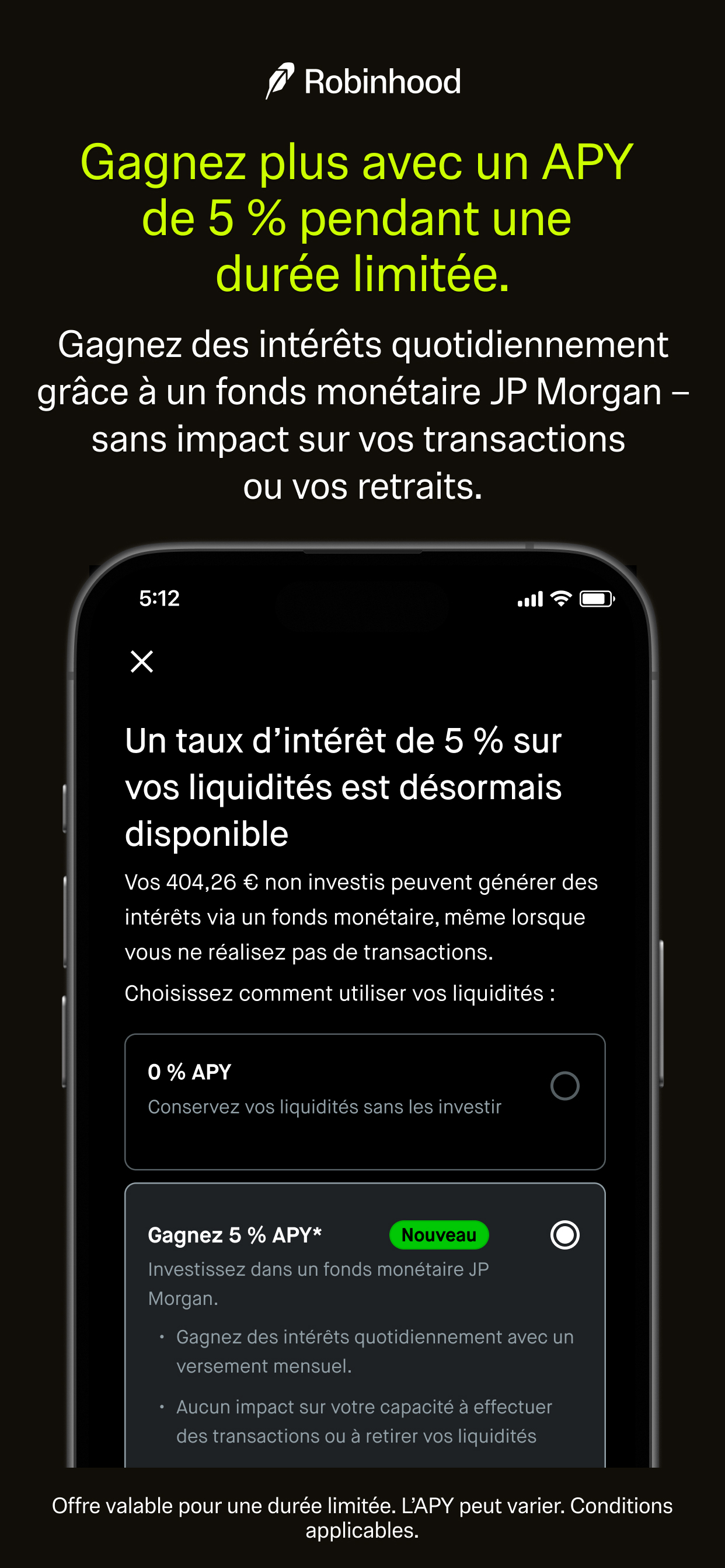 Robinhood: Achat Crypto, BTC