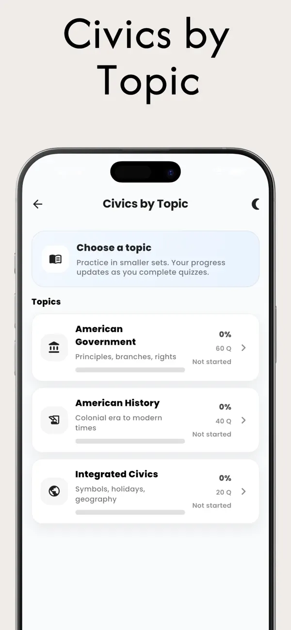 Screenshot #1 pour US Citizenship Test 2026. Prep