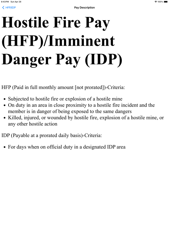 Military Pay Calc iPad screenshot 4 - Finance app