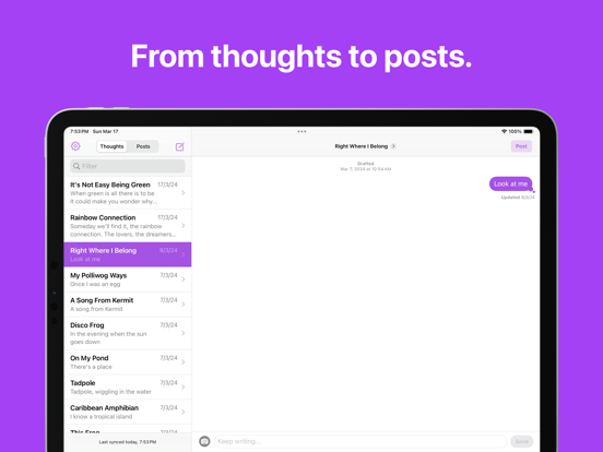 Gibberish Writer iPad screenshot 4 - Social Networking app